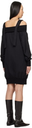 Yohji Yamamoto Black Off-The-Shoulder Minidress