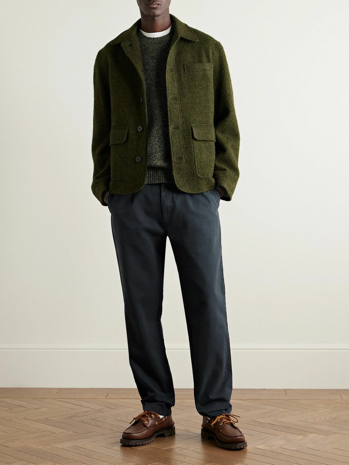 Hartford - Tommy Straight-Leg Cotton-Twill Trousers - Blue