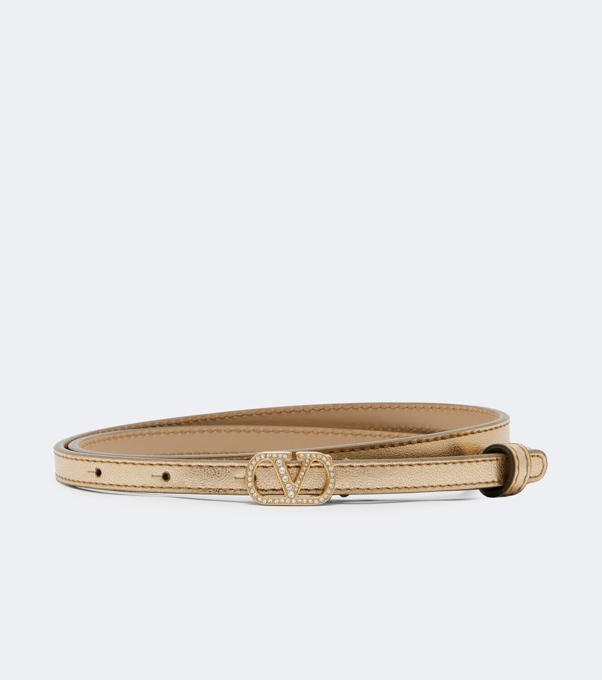 Valentino Garavani VLogo embellished metallic leather belt