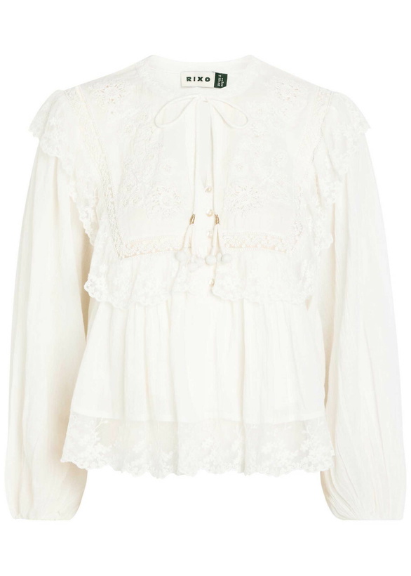 Photo: Rixo Diann Embroidered Cotton top Ivory