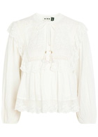 Rixo Diann Embroidered Cotton top Ivory