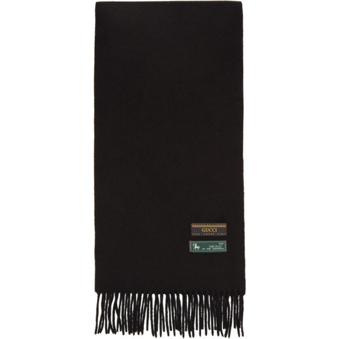 Photo: Gucci Black Wool and Cashmere Scarf