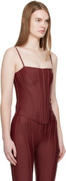 Mugler SSENSE Exclusive Burgundy Corseted Top
