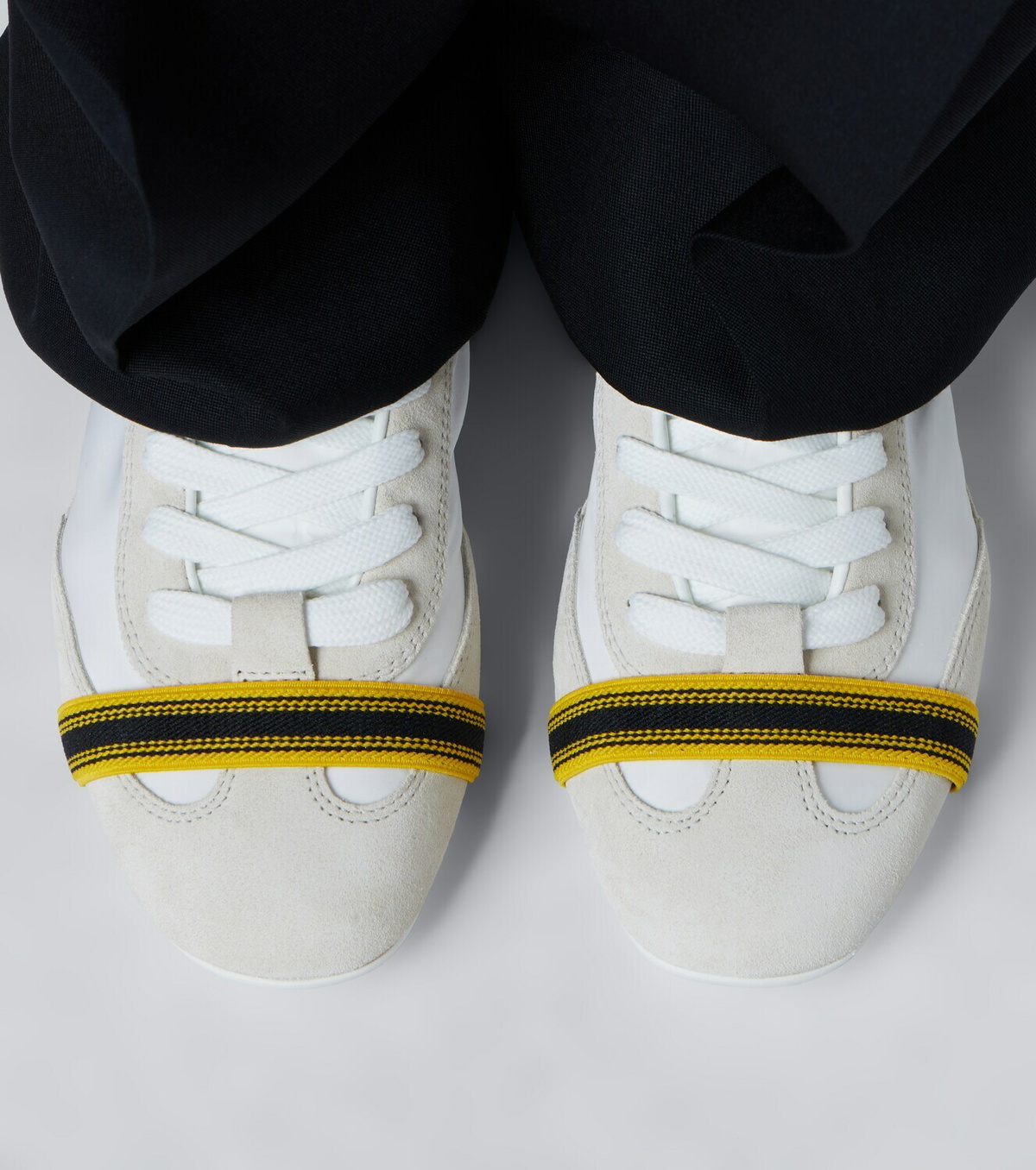 Fendi Wrap suede-trimmed sneakers