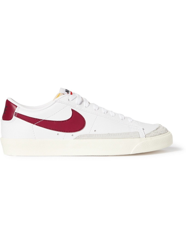 Photo: NIKE - Blazer Low '77 Suede-Trimmed Leather Sneakers - White
