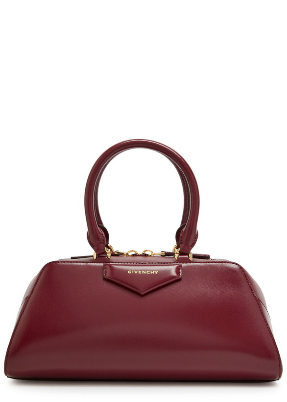 Photo: Givenchy Antigona East-west Small Leather top Handle bag - Burgundy - One Size