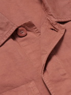 Mr P. - Garment-Dyed Cotton and Linen-Blend Twill Overshirt - Pink