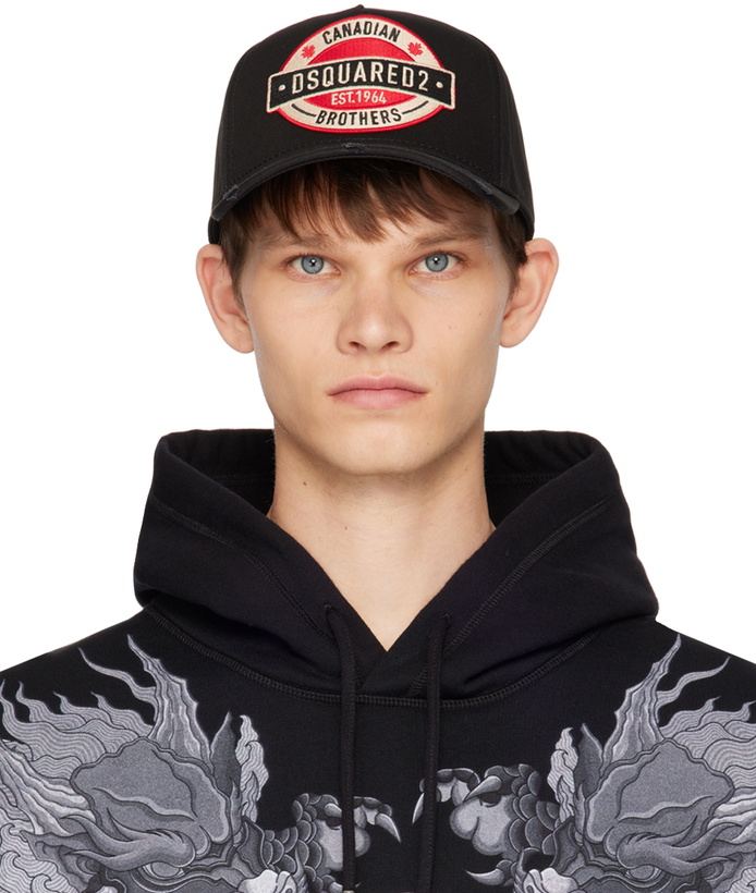 Photo: Dsquared2 Black D2 Patch Baseball Cap