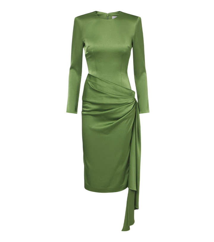 Photo: Alex Perry Draped crêpe satin midi dress