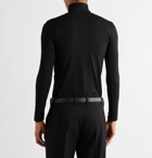 Balenciaga - Logo-Embroidered Stretch Cotton-Jersey Rollneck T-Shirt - Black
