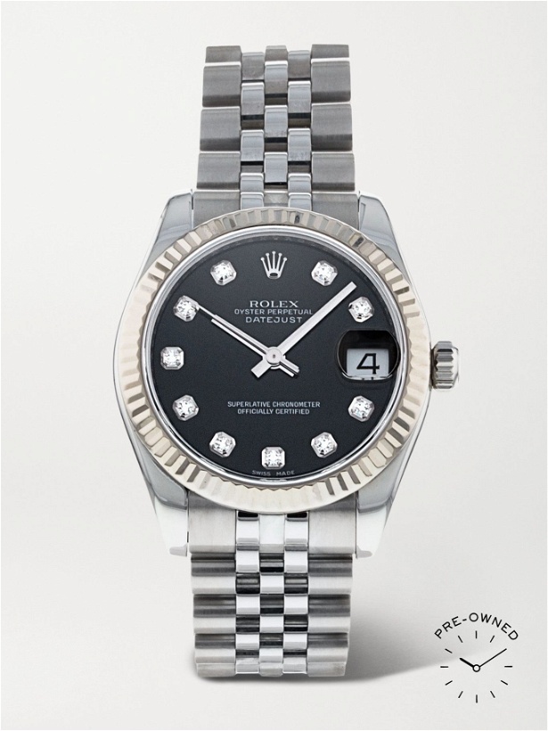 Photo: ROLEX - Pre-Owned 2008 Datejust Automatic 31mm Oystersteel, 18-Karat White Gold and Diamond Watch, Ref. No. 178274