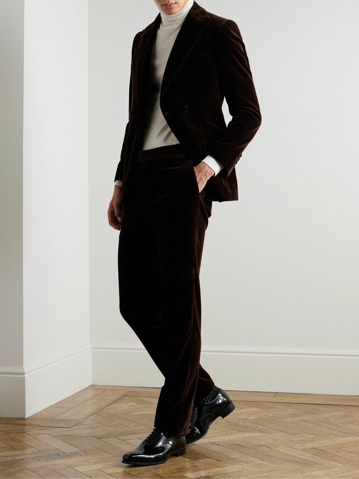 Kingsman - Cotton-Velvet Suit Trousers - Brown