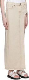 Grlfrnd Beige Blanca Maxi Skirt
