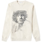 JW Anderson Men's Rembrandt Embroidered Sweat in Biege Melange