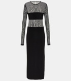 Norma Kamali Dash mesh and jersey maxi dress