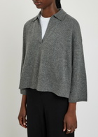 Eileen Fisher Melange Cashmere Polo top Grey