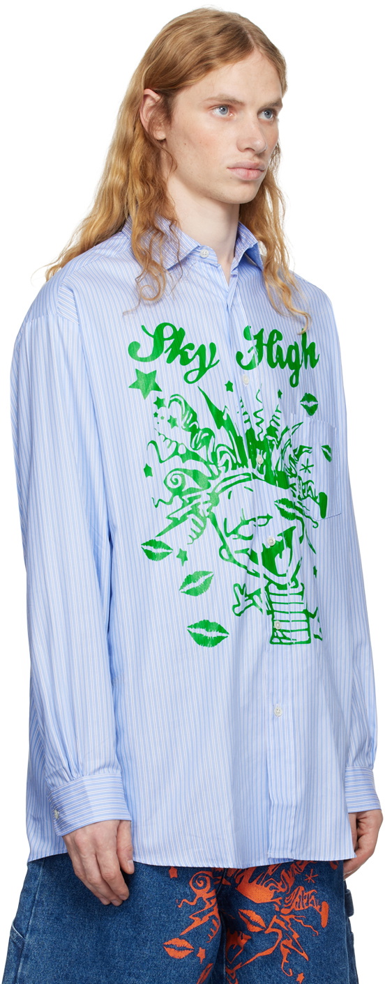 Sky High Farm Workwear Blue Mindblown Print Shirt