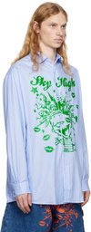 Sky High Farm Workwear Blue Mindblown Print Shirt
