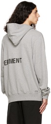 Uniform Experiment Gray Printed Hoodie
