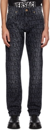 Versace Black Allover Jeans