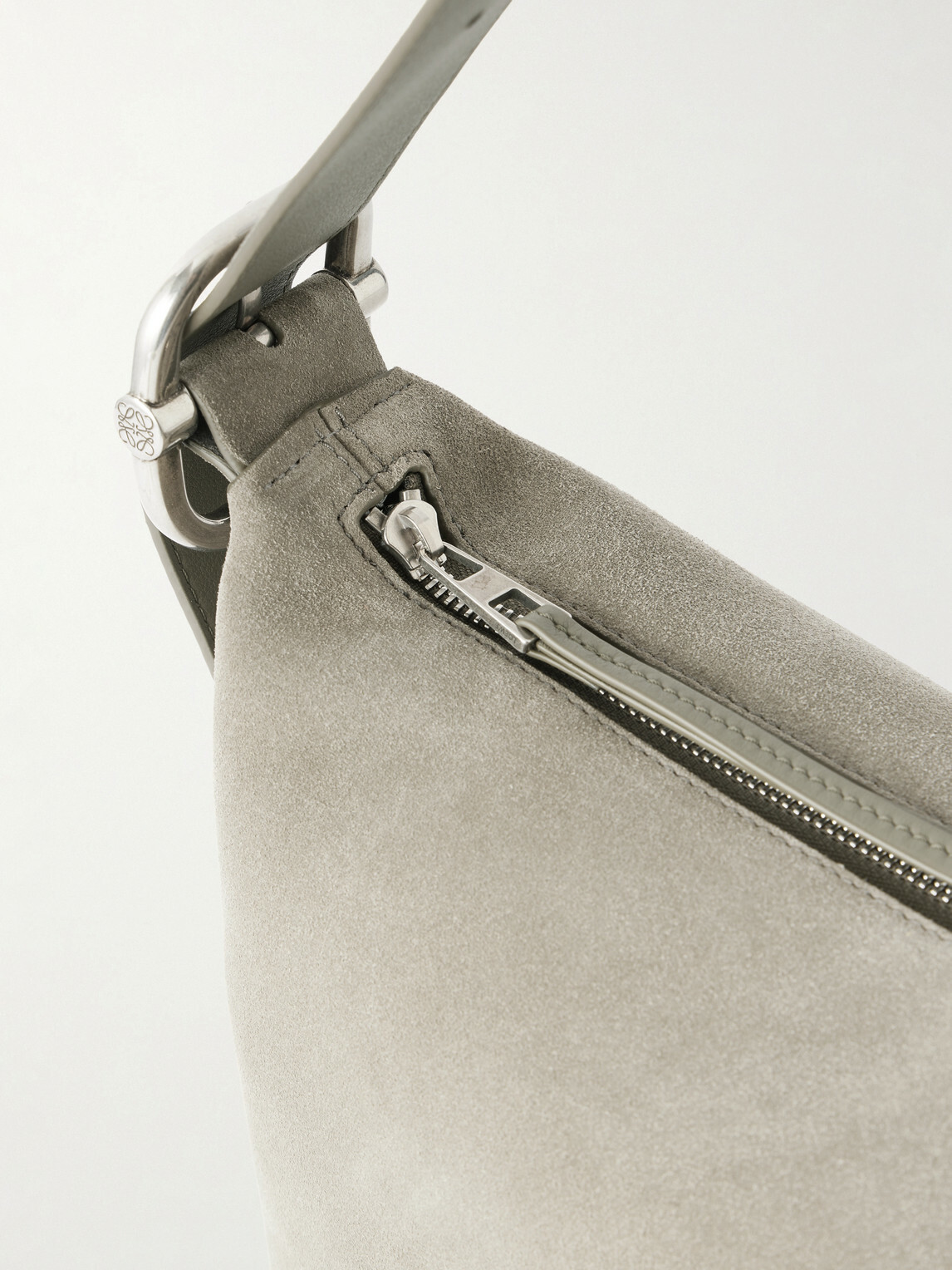 LOEWE - Loop Medium Logo-Debossed Suede Messenger Bag