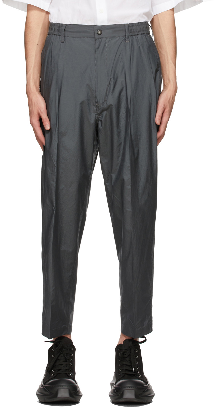 N.Hoolywood Grey Test Product Exchange Service 2 Tuck Trousers N