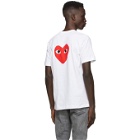 Comme des Garcons Play White Front and Back Heart T-Shirt