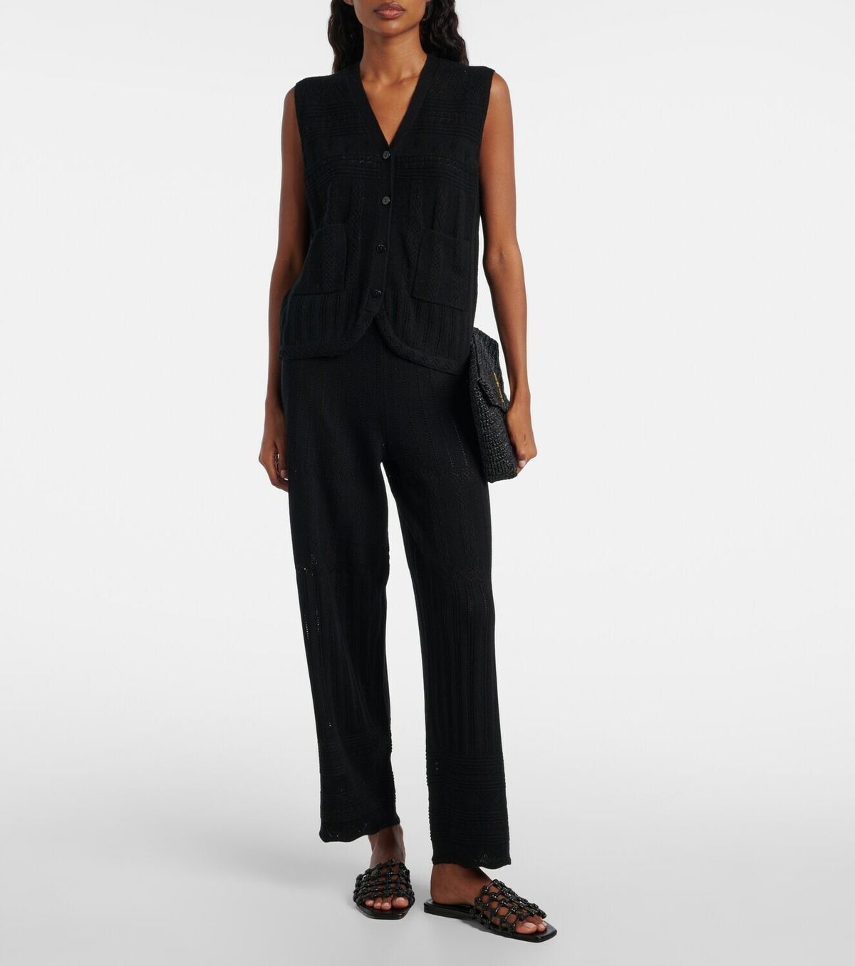 Eres Mixte pointelle wool and cashmere sweater vest
