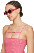 JACQUEMUS SSENSE Exclusive Pink 'Les Lunettes Ovalo' Sunglasses