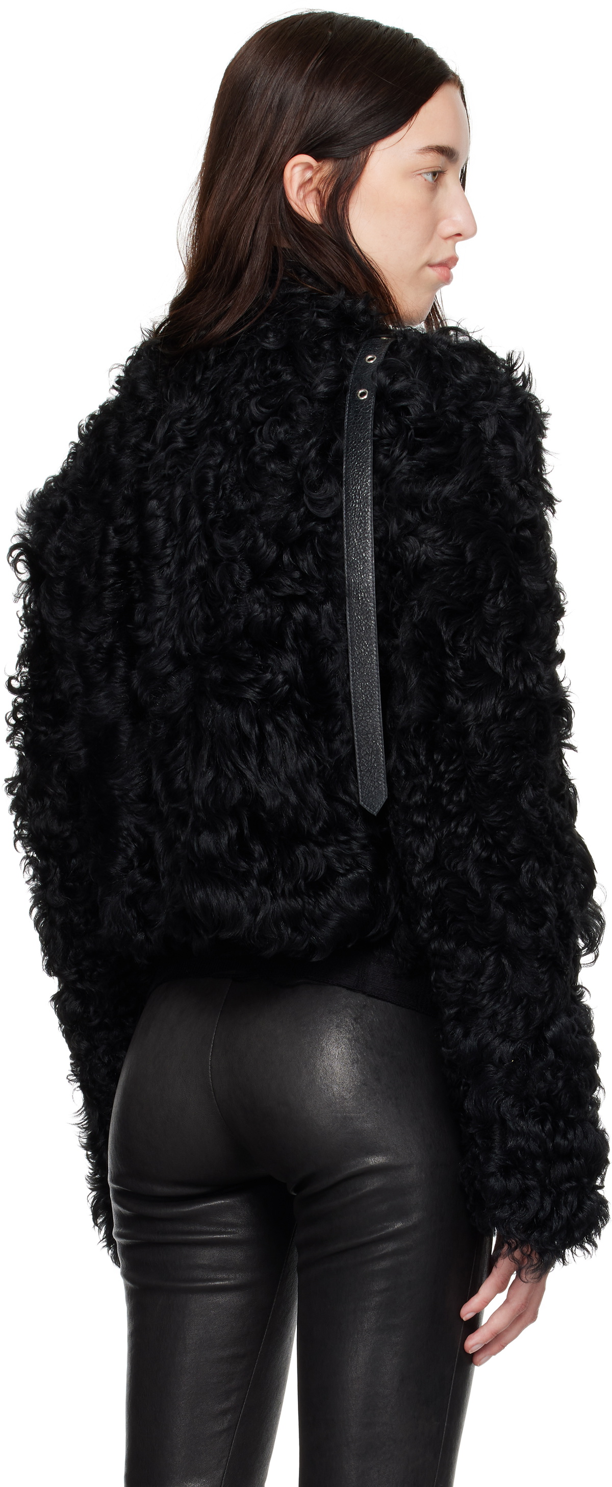 Ann Demeulemeester Black Amela Shearling Jacket