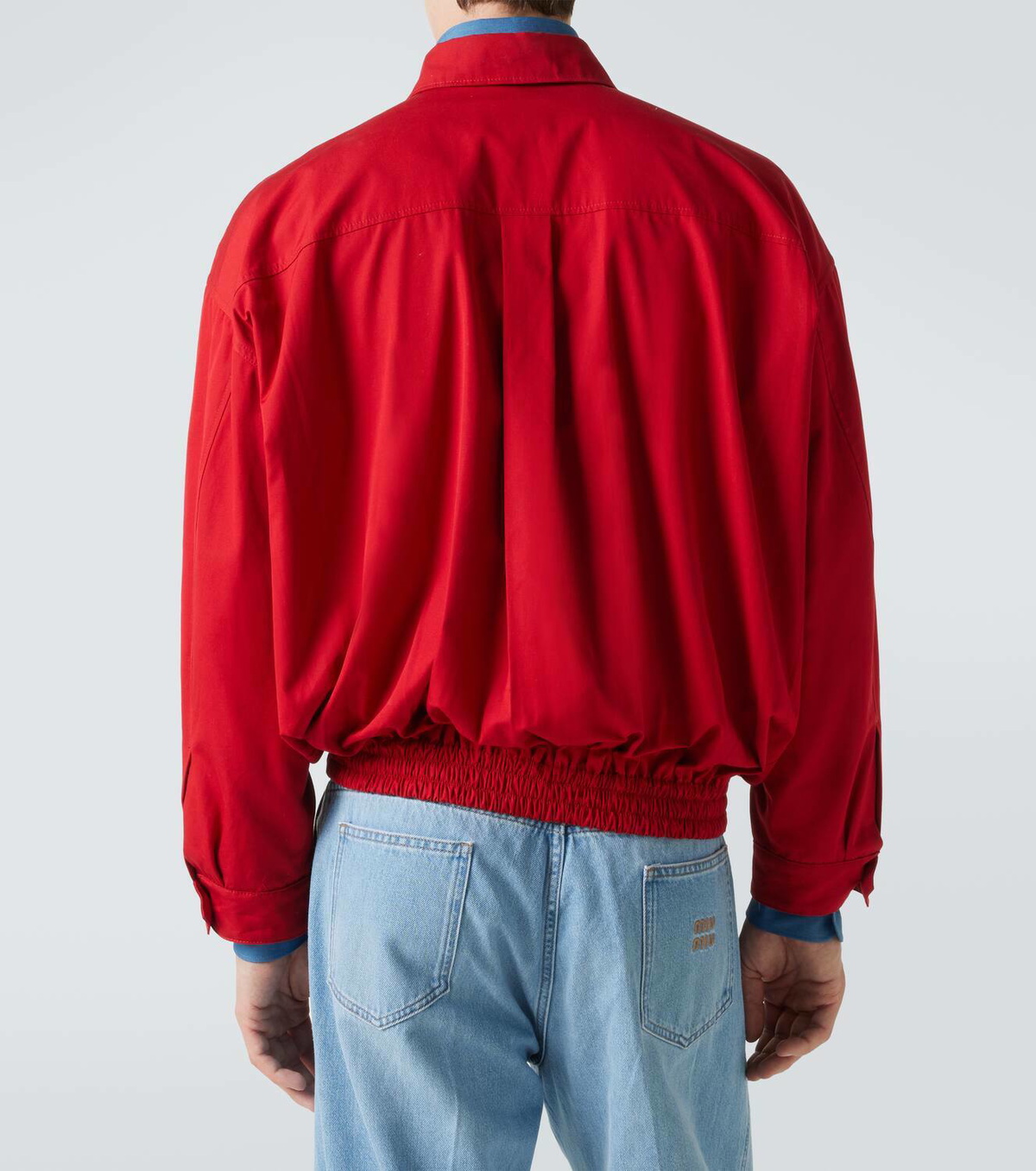 MIU MIU BLOUSON ブレンド Miu Miu Chino Cloth Blouson Jacket in Natural | Lyst