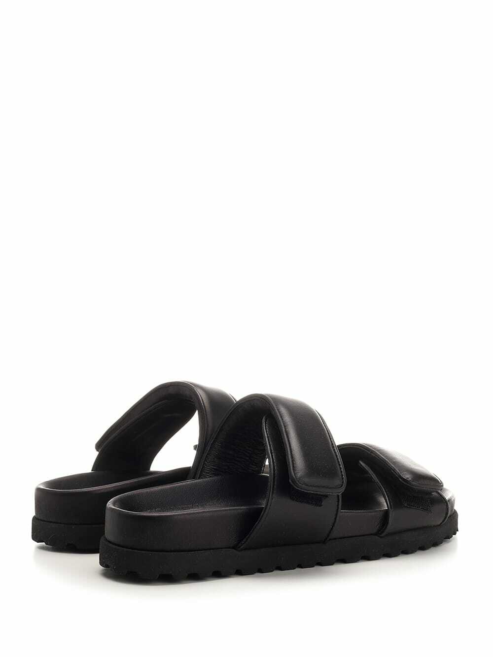 GIA BORGHINI Black perni 11 Flat Sandal