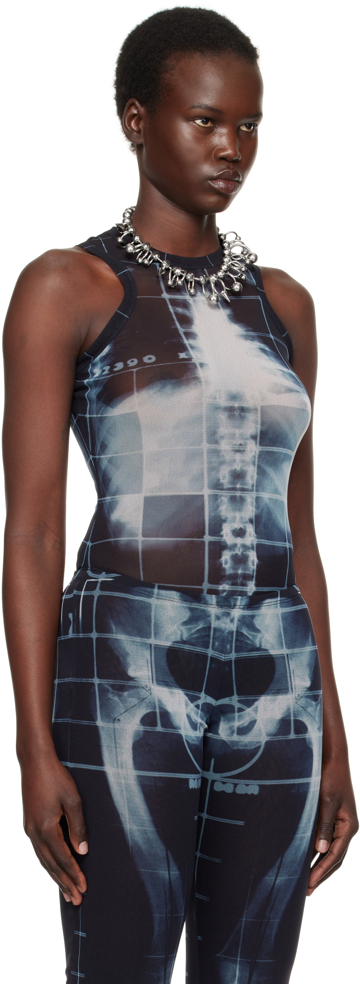 Jean Paul Gaultier Black & Blue 'The Squeletor' Bodysuit Jean Paul