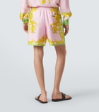 Versace Printed silk shorts