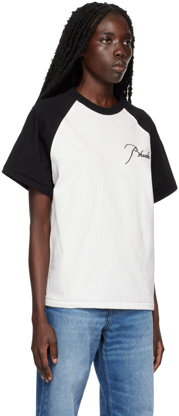 Rhude Black & White Raglan T-Shirt Rhude