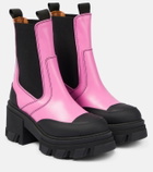 Ganni - Leather Chelsea ankle boots