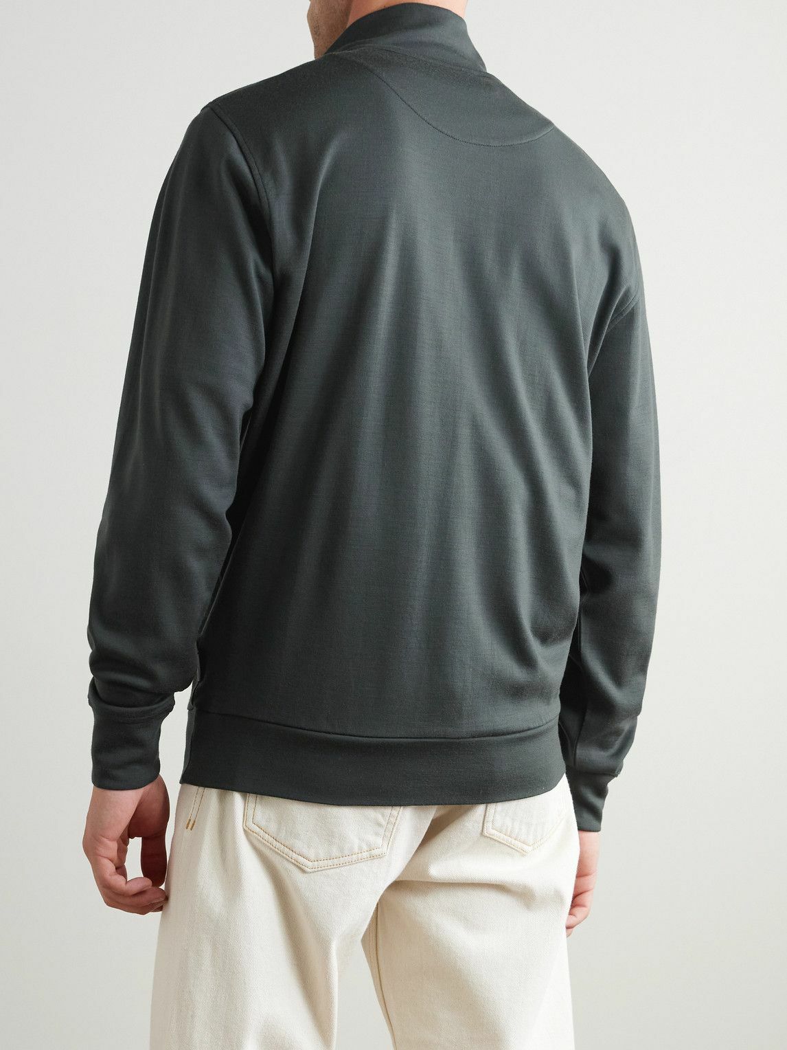 Orlebar Brown - Isar Merino Wool-Jersey Half-Zip Sweatshirt - Green