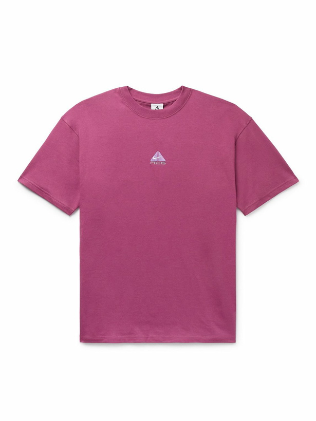 Photo: Nike - ACG Logo-Embroidered Recycled-Jersey T-Shirt - Pink