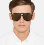 Brioni - Aviator-Style Tortoiseshell Acetate Sunglasses - Men - Tortoiseshell