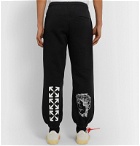 Off-White - Slim-Fit Logo-Print Embroidered Loopback Cotton-Jersey Sweatpants - Black