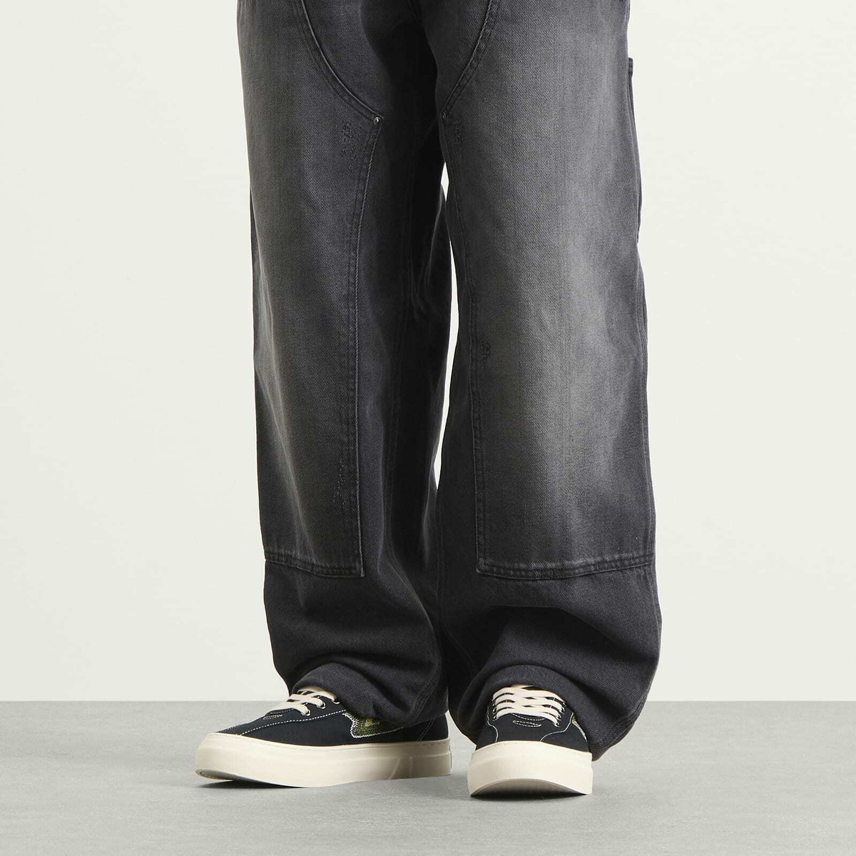 Stepney Workers Club Men's Dellow S-Strike Repair Stitch Sneaker in Black