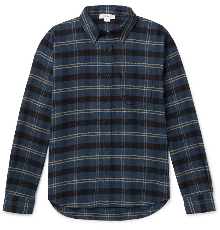 Photo: FRAME - Checked Cotton-Flannel Shirt - Blue