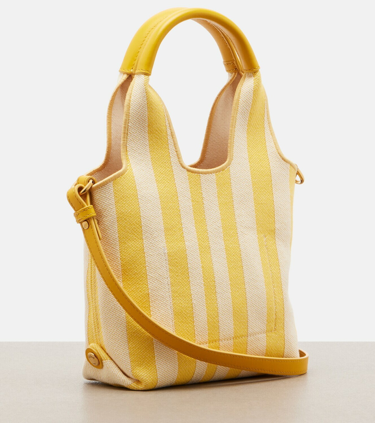 Chloé Stripy Small jacquard tote bag