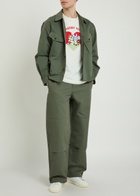 Kenzo Double-knee Cotton-twill Chinos Khaki