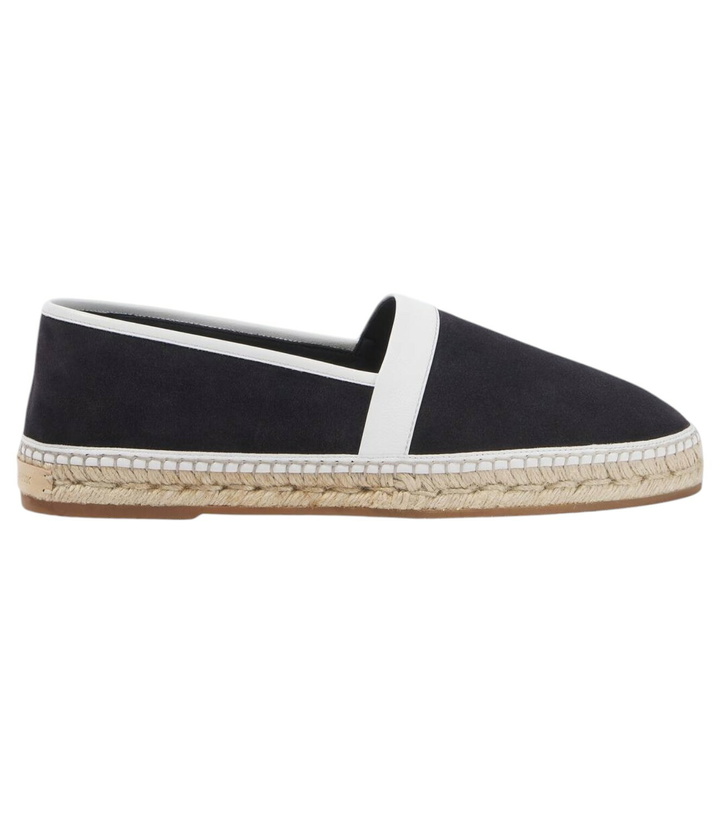 Photo: Manolo Blahnik Nerano leather-trimmed suede espadrilles
