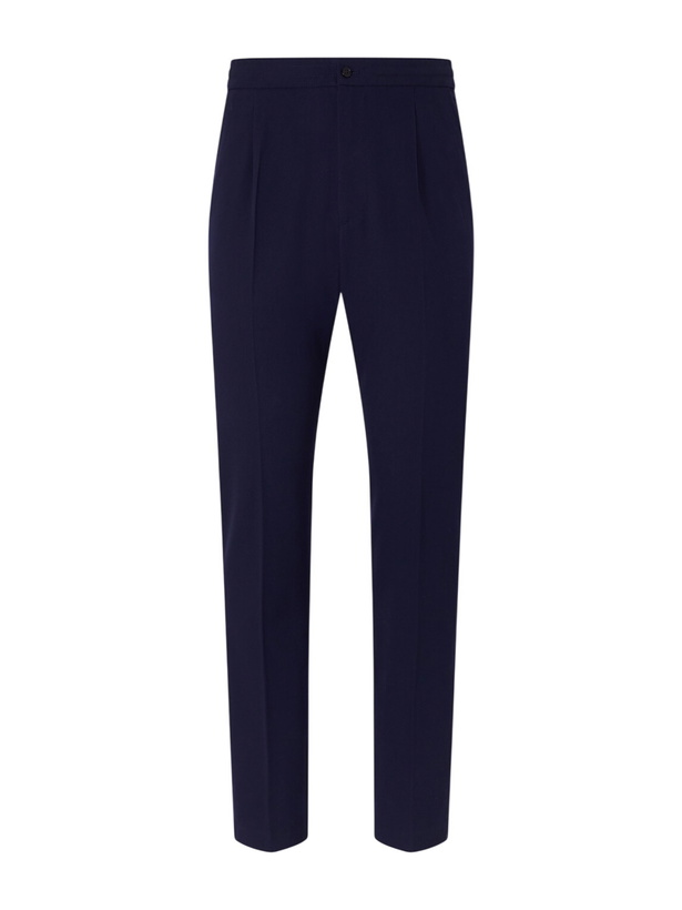 Photo: Dunhill - Straight-Leg Pleated Virgin Wool-Twill Trousers - Blue