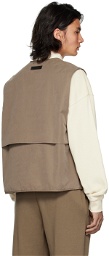 Essentials Brown Zip Vest