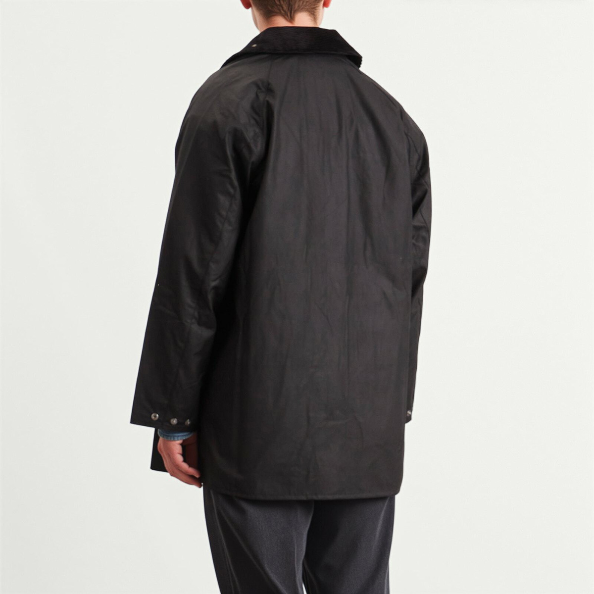 Barbour Men's OS Solway Wax Jacket in Black Barbour