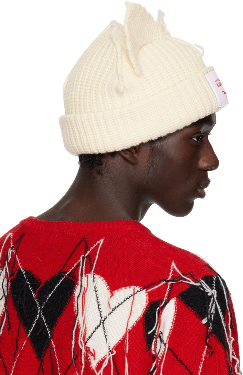 Charles Jeffrey LOVERBOY Off-White Chunky Ears Beanie Charles Jeffrey LOVERBOY Off-White Chunky Ears Beanie
