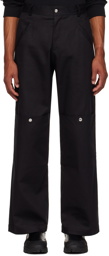 SPENCER BADU Black Knee Pocket Cargo Pants